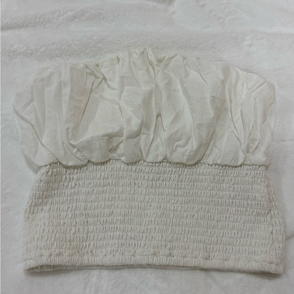 White Smocked Tube Top